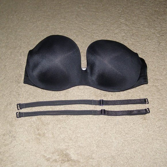 NEW 34C Warner's Black Strapless Bra w/Removable straps - Picture 2 of 7